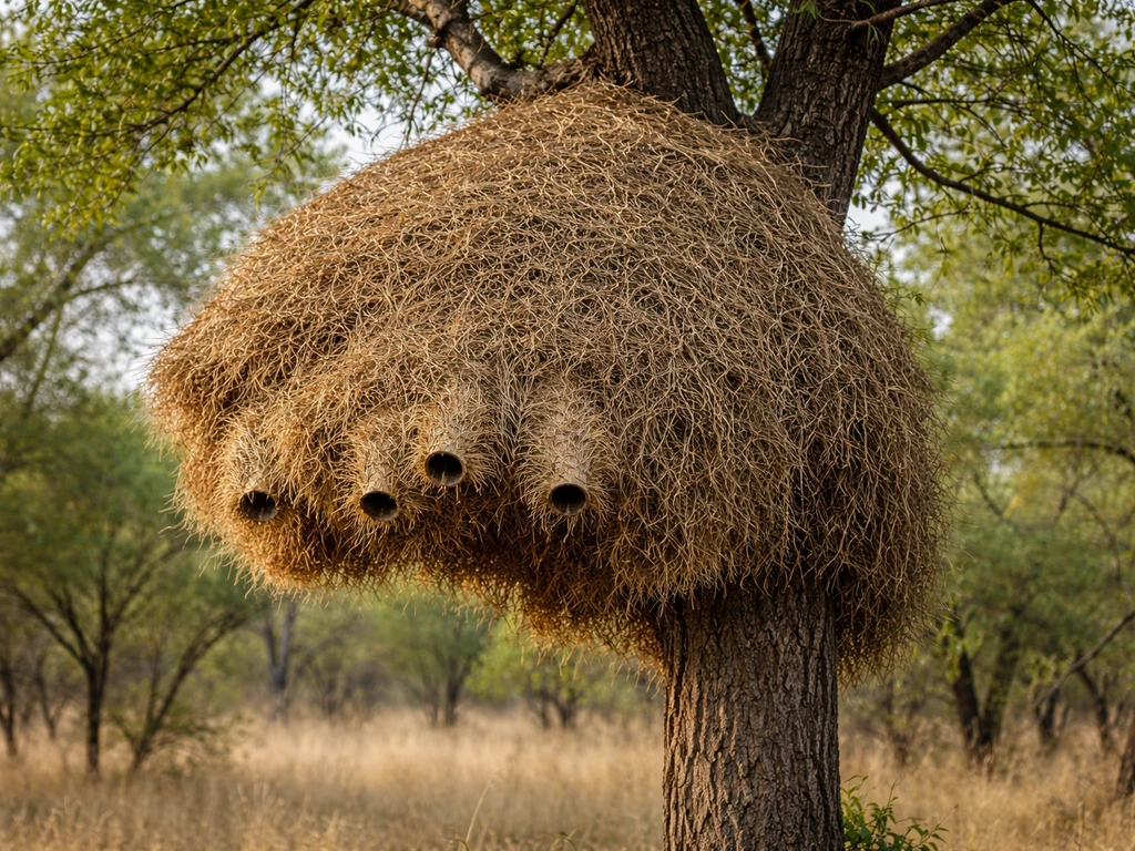 What Does a Sociable Weaver Bird Nest Look Like?